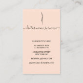 Oranje wervelkolom orthopedisch arts visitekaartje (Achterkant)