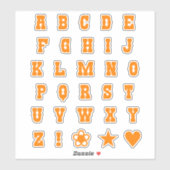 Oranje Western thema Lettertypelabet Sticker (Vel)