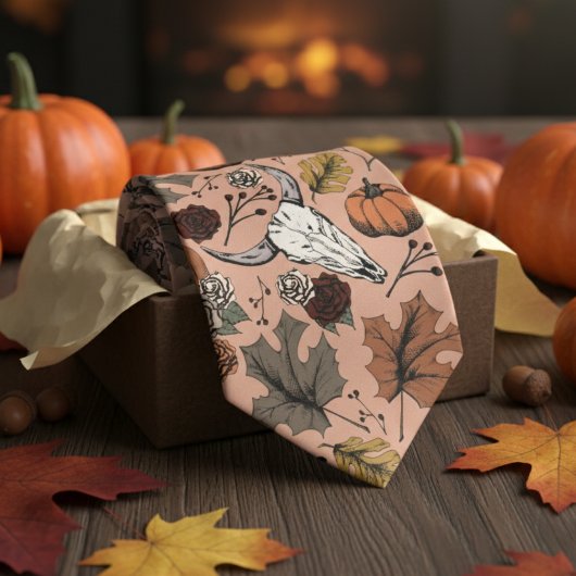 Oranje Westerne Bull Skull Country Stropdas