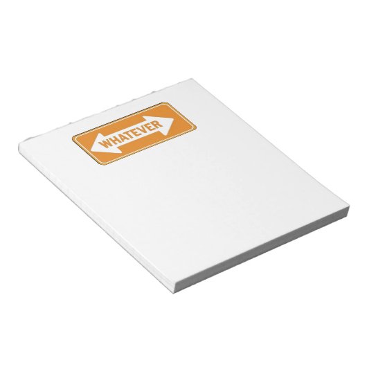 ORANJE WHATEVER ARROW ATTITUDE SHOUTOUWUITDRUKKING NOTITIEBLOK (Schuin)