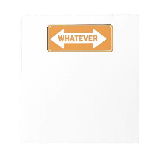 ORANJE WHATEVER ARROW ATTITUDE SHOUTOUWUITDRUKKING NOTITIEBLOK (Voorkant)