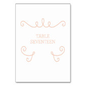 Oranje Whimsical Flourish Table Kaart (Achterkant)