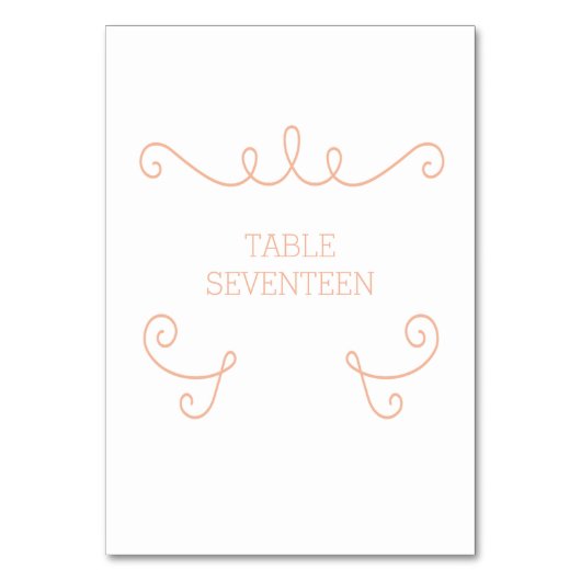 Oranje Whimsical Flourish Table Kaart (Voorkant)