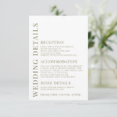 Oranje Whimsical Flower Wedding Details Kaarten (Staand voorkant)
