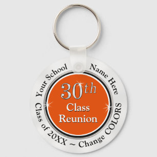 Oranje White Black 30th High School Reunion Gifts Sleutelhanger