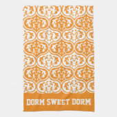 Oranje White College Team Cool Fun Dorm School Theedoek (Verticaal)