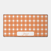 Oranje White Gingham Pattern Bureaumat (Voorkant)