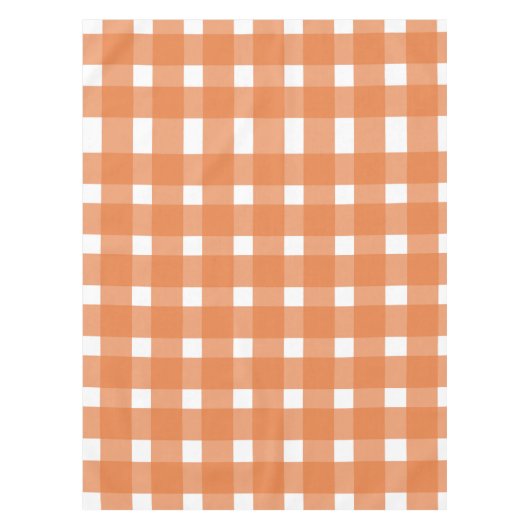Oranje White Gingham Pattern Tafelkleed (Voorkant)