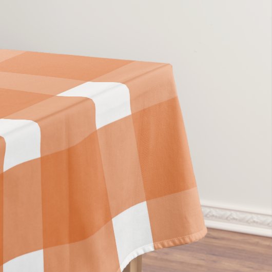 Oranje White Gingham Pattern Tafelkleed (Voorbeeld)