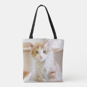 Oranje & White Kitten Tote Bag (Achterkant)