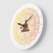  Oranje/White Oriental Yoga Design Grote Klok (Hoek)