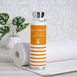 Oranje-White Persoonlijk Beach Wedding Favor Waterfles