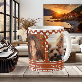 Oranje White Polka Dots Family Foto Mok