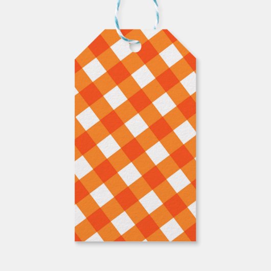 Oranje White Pset Kraft Rustic Monogram Initiaal Cadeaulabel (Achterkant)