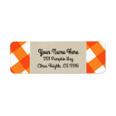 Oranje White Pset Kraft Rustic Monogram Initiaal Etiket (Voorkant)