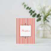 Oranje White Silver Stripes Scroll Enclosure Kaart (Staand voorkant)