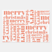 Oranje-White Simple Merry Kerstmis Modern Trendy Inpakpapier Vel (Voorkant)
