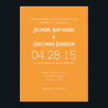 Oranje-White Simple Modern Wedding Invitation Kaart<br><div class="desc">Producten die u kunt aanpassen met uw afbeeldingen of tekst.</div>
