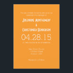 Oranje-White Simple Modern Wedding Invitation Kaart<br><div class="desc">Producten die u kunt aanpassen met uw afbeeldingen of tekst.</div>