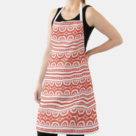 Oranje White Tribal Pattern African Schort