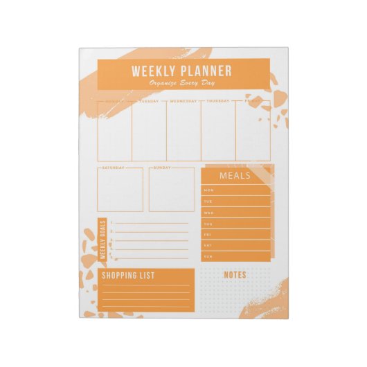 Oranje-White Weekly Planner Notitieblok (Linkerzijde)