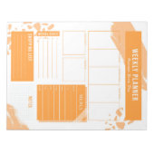 Oranje-White Weekly Planner Notitieblok (Voorkant)