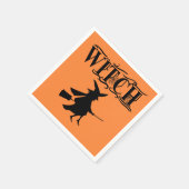 Oranje Wicked Flying Witch Halloween Servet (Hoek)