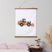 Oranje wiellader constructie voertuigdecor hangend wandkleed (Slaapkamer)