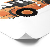 Oranje wiellader constructie voertuigdecor poster (Hoek)