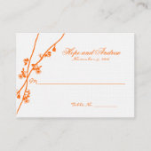Oranje Wild Flower Branche Trouwplaats Kaart Plaatskaartje (Voorkant)