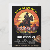 Oranje Wild West westerne feestuitnodiging Kaart (Voorkant)