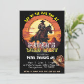 Oranje Wild West westerne feestuitnodiging Kaart (Staand voorkant)