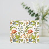 Oranje Wildbloemen Blauw en Witte Bloemen Nieuw Ad Briefkaart (Staand voorkant)