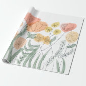 Oranje wilde bloemen cadeaupapier (Uitgerold)