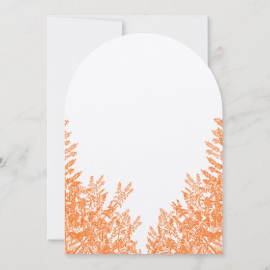 Oranje wilde bloemen en bijenbruiloft kaart (Achterkant)