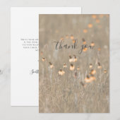 Oranje wilde bloemen in Meadow Flat Dank u kaart (Voorkant / Achterkant)