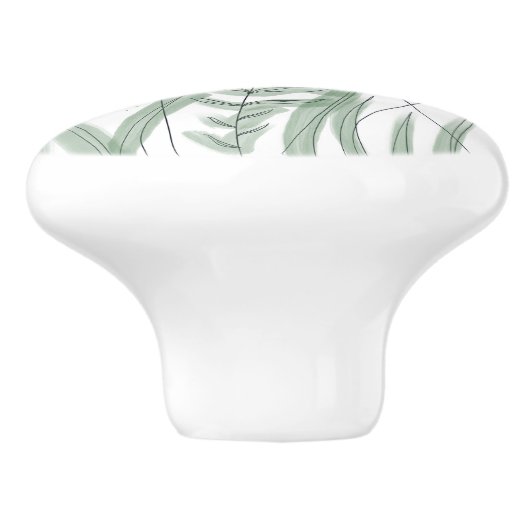 Oranje wilde bloemen keramische knop (Zijkant)