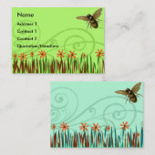 Oranje wilde bloemen met bijen visitekaartje (Voorkant / Achterkant)