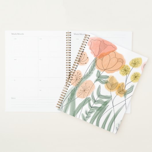 Oranje wilde bloemen planner (Display)