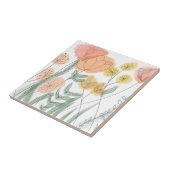 Oranje wilde bloemen tegeltje (Zijkant)