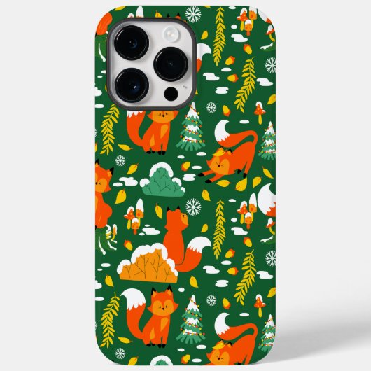 Oranje wilde herfst winter bos vos Case-Mate iPhone case (Achterkant)