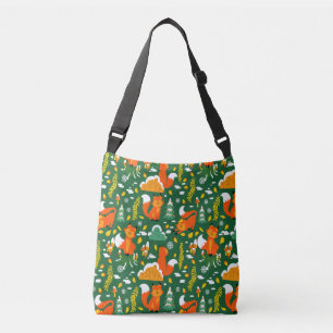 Oranje wilde herfst winter bos vos crossbody tas