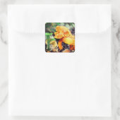 Oranje wilde paddenstoelen Natuur Vierkante Sticker (Tas)