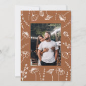 Oranje Wilde Zonnebloemketch Gebarmde Foto verbran Save The Date (Achterkant)