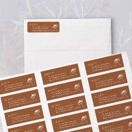 Oranje Wildflower Future Mr & Mrs Return Address Etiket
