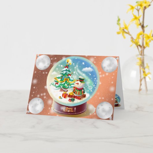 Oranje winter kaart (Gele Bloem)