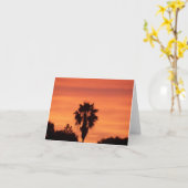 Oranje winterzonsondergang in Florida op een blanc Kaart (Gele Bloem)