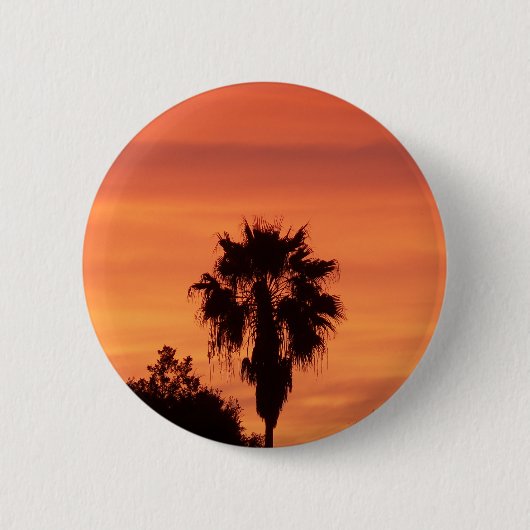 Oranje winterzonsonderstel ronde button 5,7 cm (Voorkant)