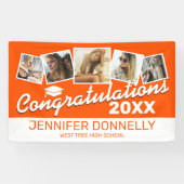 Oranje Wit 5 Foto 2025 Afstudeerfeest Spandoek (Horizontaal)