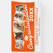 Oranje Wit 5 Foto 2025 Afstudeerfeest Spandoek (Verticaal)